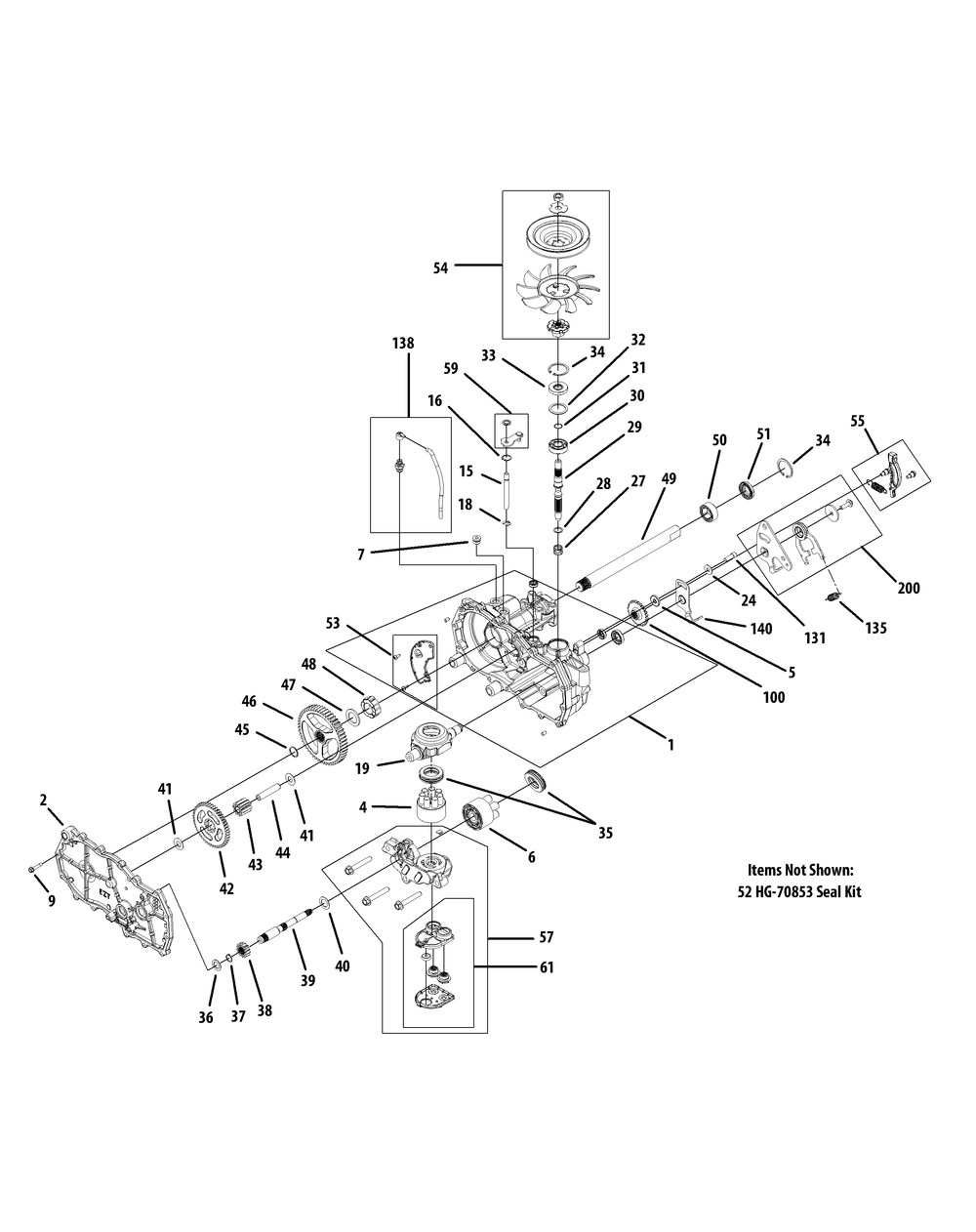 Transmission Lh 918-05128a Diagram and Parts List for RZT-L42KH (17BRCACS009-17BRCACS010)(2015) Cub Cadet Lawn Tractor